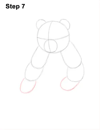 How to Draw Cute Giant Panda Bear Sitting 7