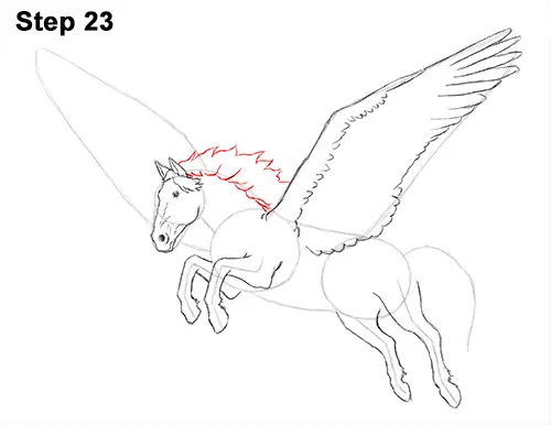 Draw Pegasus Horse Wings 23