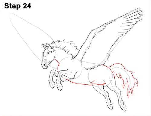 Draw Pegasus Horse Wings 24