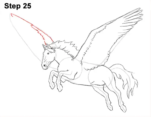Draw Pegasus Horse Wings 25