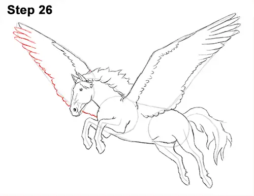 Draw Pegasus Horse Wings 26