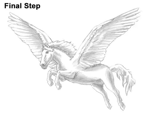 Draw Pegasus Horse Wings