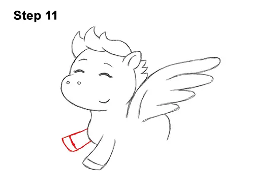 How to Draw Cute Cartoon Pegasus Wings Chibi Kawaii 11
