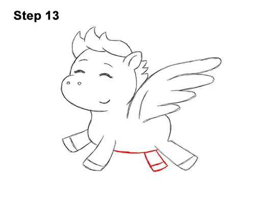 How to Draw Cute Cartoon Pegasus Wings Chibi Kawaii 13