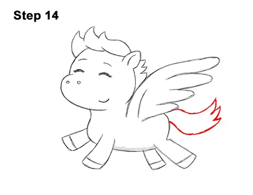 How to Draw Cute Cartoon Pegasus Wings Chibi Kawaii 14