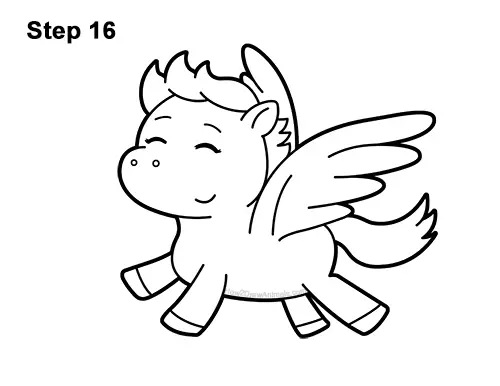 How to Draw Cute Cartoon Pegasus Wings Chibi Kawaii 16