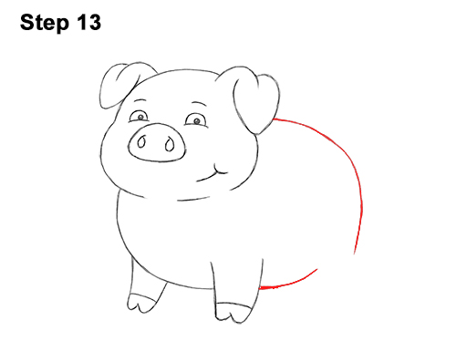 How to Draw a Pig (Cartoon) VIDEO & Step-by-Step Pictures