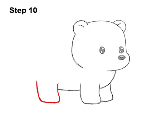 How to Draw Cute Cartoon Polar Bear 10