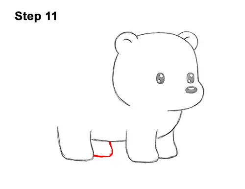 How to Draw Cute Cartoon Polar Bear 11