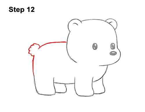 How to Draw Cute Cartoon Polar Bear 12