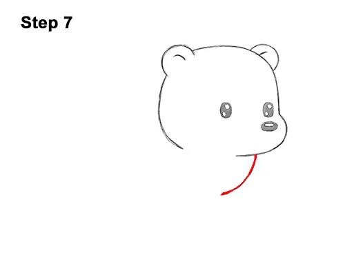 How to Draw Cute Cartoon Polar Bear 7