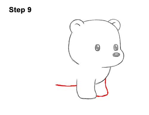 How to Draw Cute Cartoon Polar Bear 9