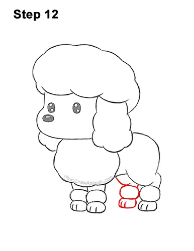 How to Draw a Cute Cartoon Poodle Puppy Dog Chibi Kawaii 12