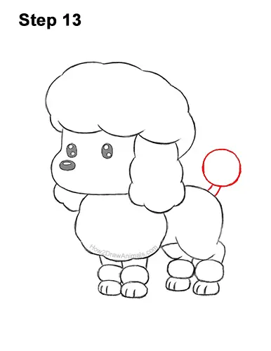 How to Draw a Cute Cartoon Poodle Puppy Dog Chibi Kawaii 13