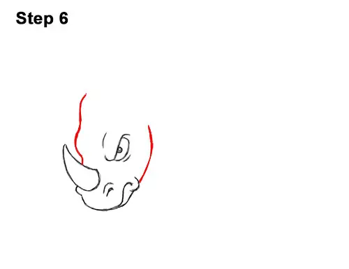 How to Draw Angry Charging Cartoon Rhino Rhinoceros 6