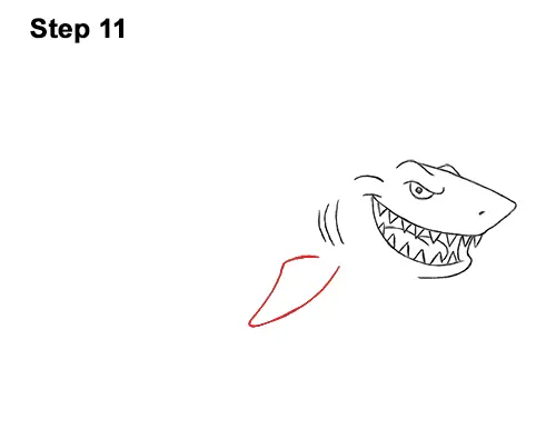 Draw Cartoon Great White Shark 11