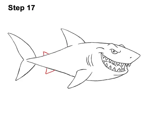 Draw Cartoon Great White Shark 17