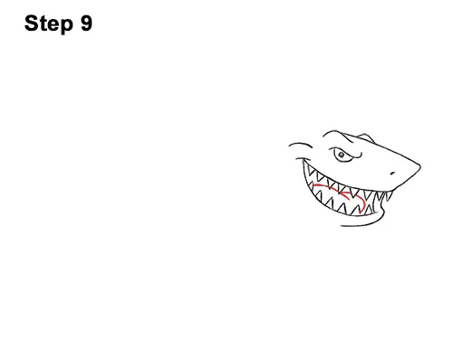 Draw Cartoon Great White Shark 9