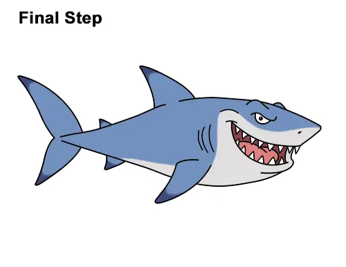 Draw Cartoon Great White Shark