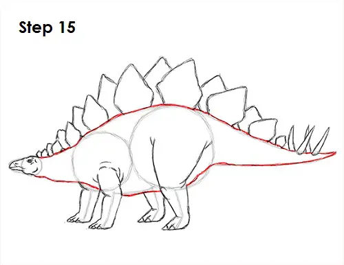 Draw Stegosaurus 15