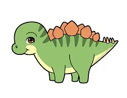 How to Draw a Cute Cartoon Stegosaurus Chibi Kawaii