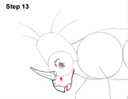 How to Draw Styracosaurus Dinosaur Horns Charging 13