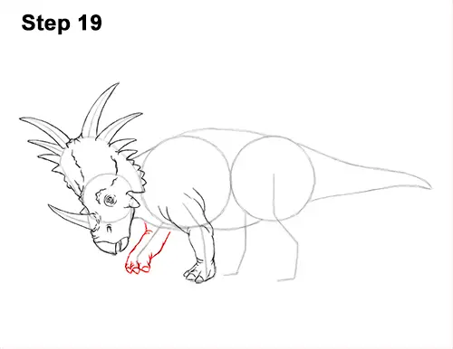How to Draw Styracosaurus Dinosaur Horns Charging 19