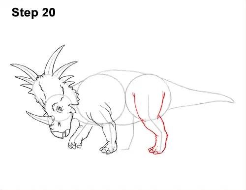 How to Draw Styracosaurus Dinosaur Horns Charging 20