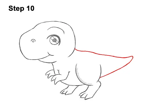How to Draw a T. Rex (Cartoon) VIDEO & Step-by-Step Pictures
