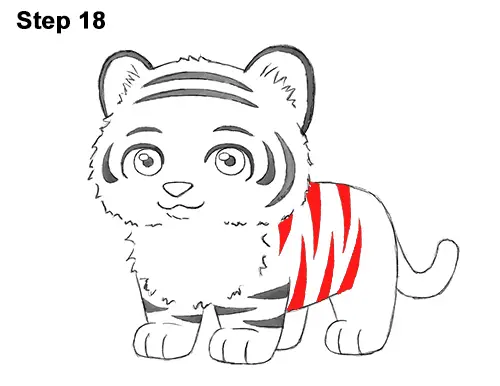 Draw Cartoon Mini Little Tiger Cub 18