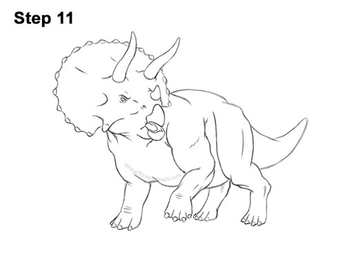 How to Draw a Triceratops 11