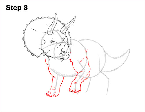How to Draw a Triceratops 8