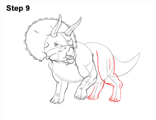 How to Draw a Triceratops 9
