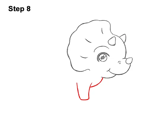 How to Draw a Cute Cartoon Triceratops Dinosaur Chibi Kawaii 8