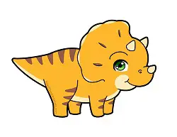 How to draw a Cute Cartoon Baby Triceratops Dinosaur Chibi Kawaii