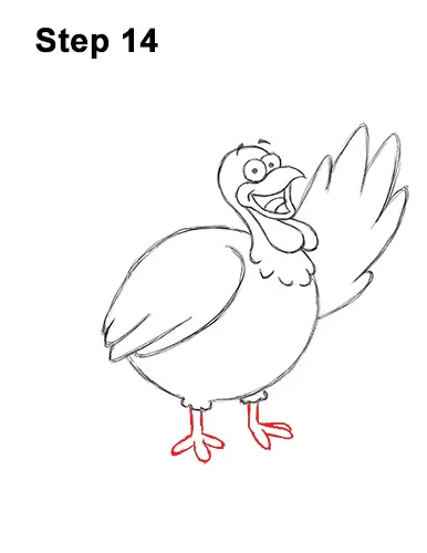 How to Draw a Thanksgiving Funny Turkey Cartoon 14