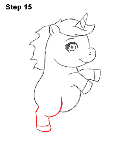How to Draw a Cute Little Mini Chibi Cartoon Unicorn Horse Pony 15