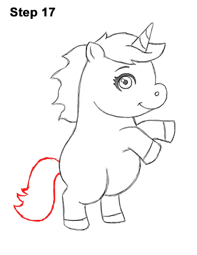 How to Draw a Cute Little Mini Chibi Cartoon Unicorn Horse Pony 17