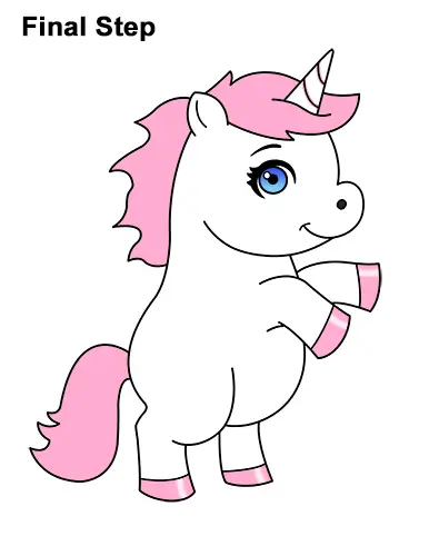 How to Draw a Cute Little Mini Chibi Cartoon Unicorn Horse Pony