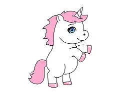 How to Draw a Unicorn Cartoon Pony Rearing