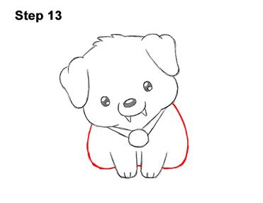 How to Draw a Puppy in a Vampire Costume for Halloween VIDEO & Step-by-Step  Pictures