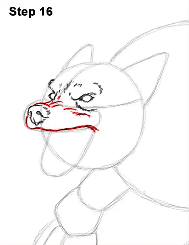 How to Draw Growling Snarling Scary Angry Werewolf 16