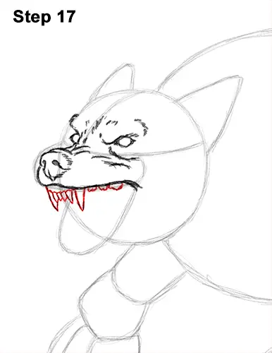 How to Draw Growling Snarling Scary Angry Werewolf 17
