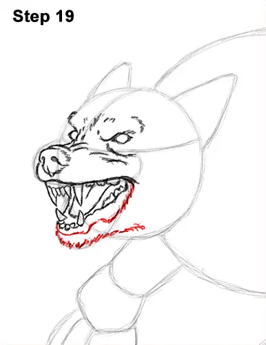 How to Draw Growling Snarling Scary Angry Werewolf 19