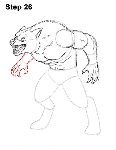 How to Draw Growling Snarling Scary Angry Werewolf 26