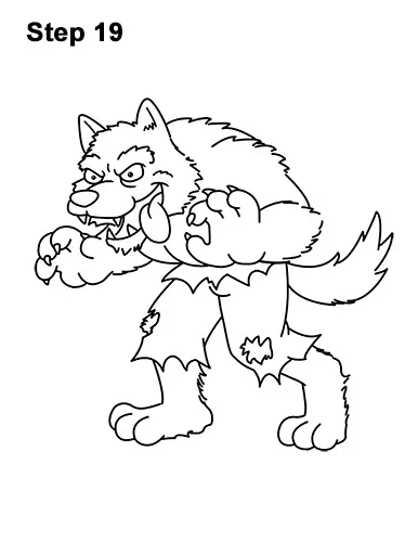 How to Draw a Cartoon Werewolf VIDEO & Step-by-Step Pictures