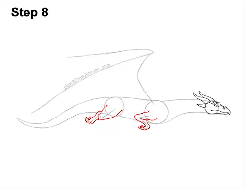 How to Draw a Wind Dragon Flying Wings 8