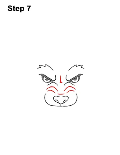 How to Draw Angry Growling Snarling Cartoon Wolf Head 7