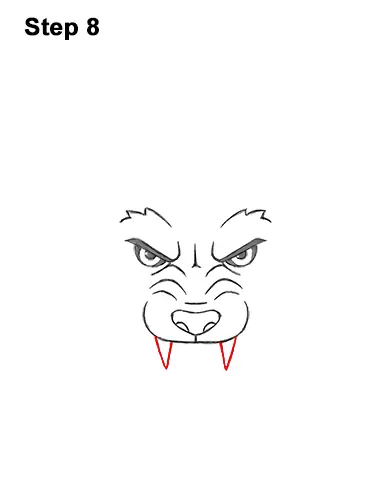 How to Draw Angry Growling Snarling Cartoon Wolf Head 8