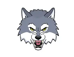 How to draw a Wolf Head Growling cartoon